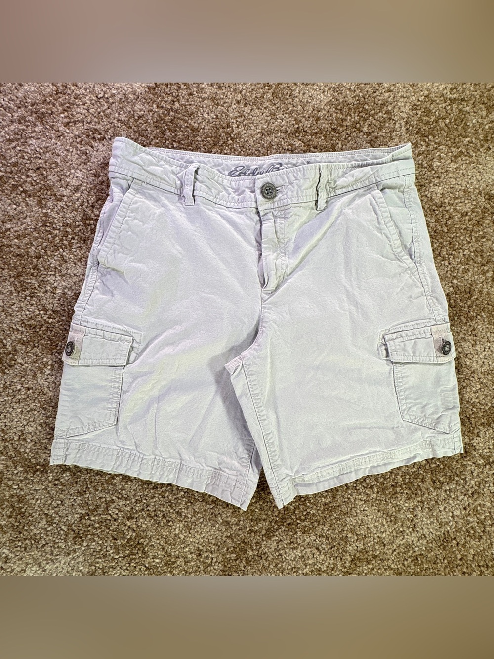 Eddie Bauer Women’s Cargo Utility Shorts Off White Size 4 Stretch Cotton